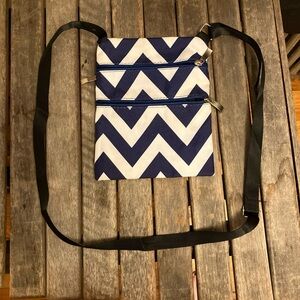 Chevron Crossbody Bag with Black Strap